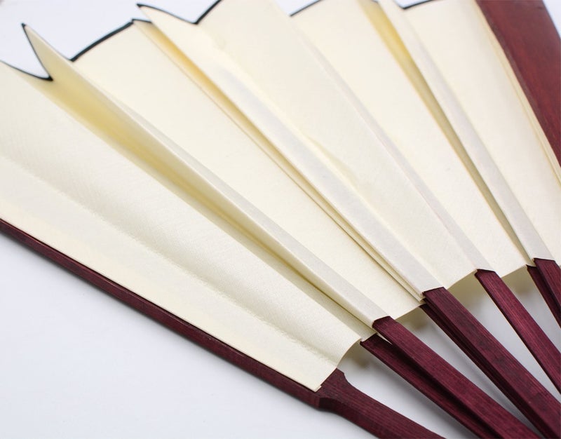 HONSHEN Folding Fan China Fan,Hand Fans with Traditional Chinese Arts (Cream) 13inch - Image 4